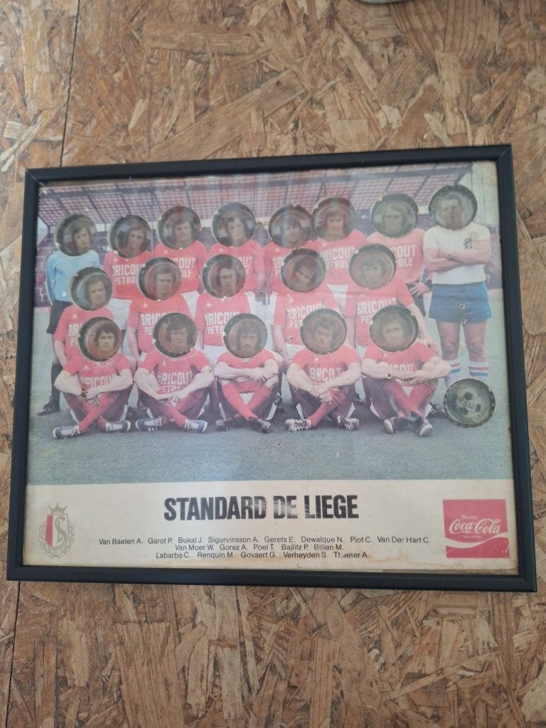 standard de liège : poster capsules coca-cola 1975-1976, Collections, Enlèvement ou Envoi, Utilisé, Affiche, Image ou Autocollant