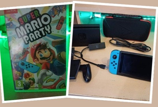 Nintendo switch V1+Mario Party game, Games en Spelcomputers, Spelcomputers | Nintendo Switch, Ophalen