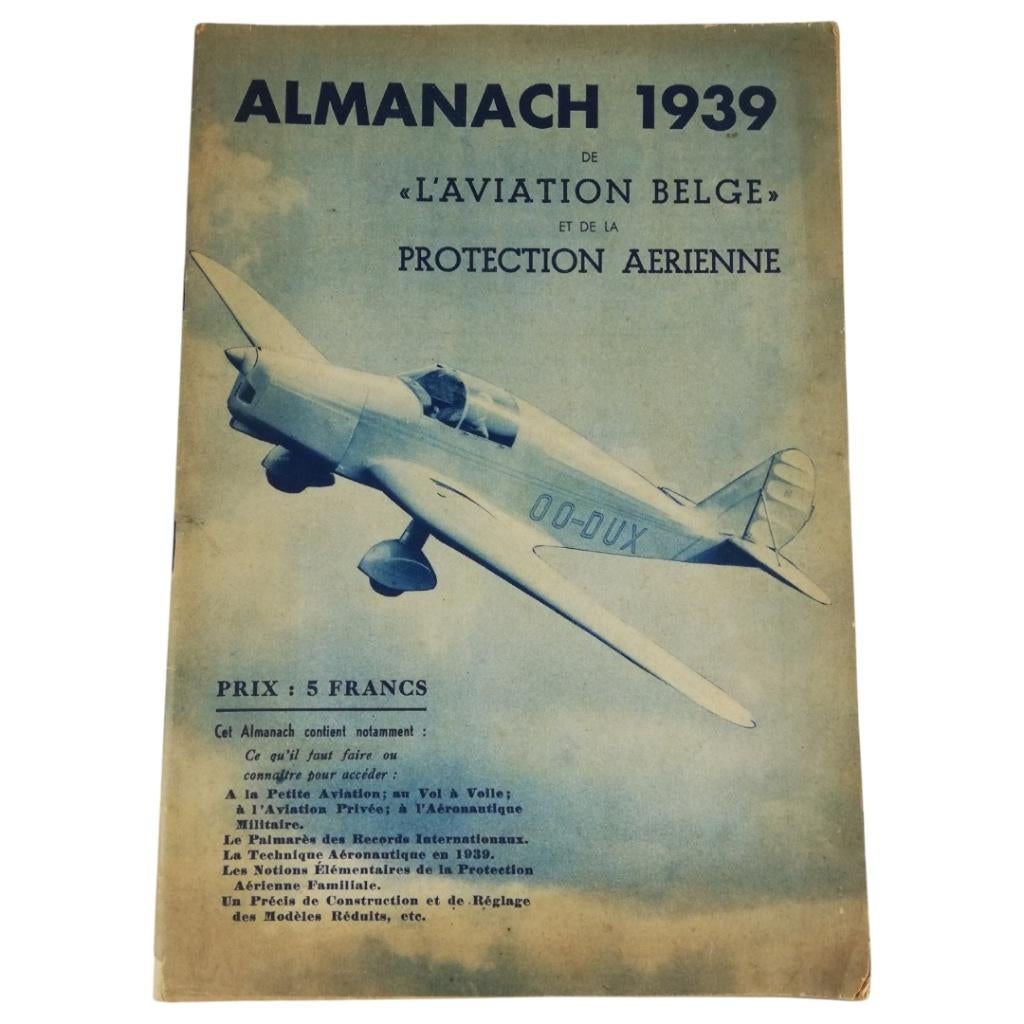 Almanach 1939 de l'aviation belge et de la protection..., Ophalen of Verzenden, Luchtmacht, Boek of Tijdschrift