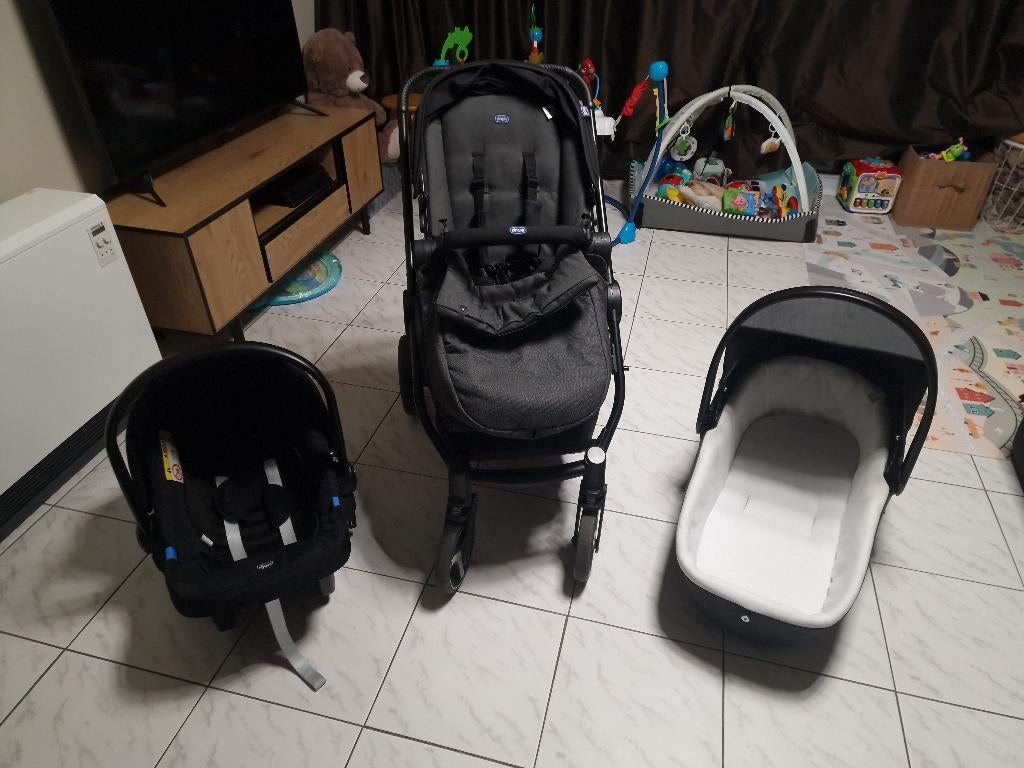Buggy, Kinderen en Baby's, Kinderwagens en Combinaties, Gebruikt, Combiwagen, Overige merken, Met autostoeltje, Met reiswieg, Verstelbare duwstang