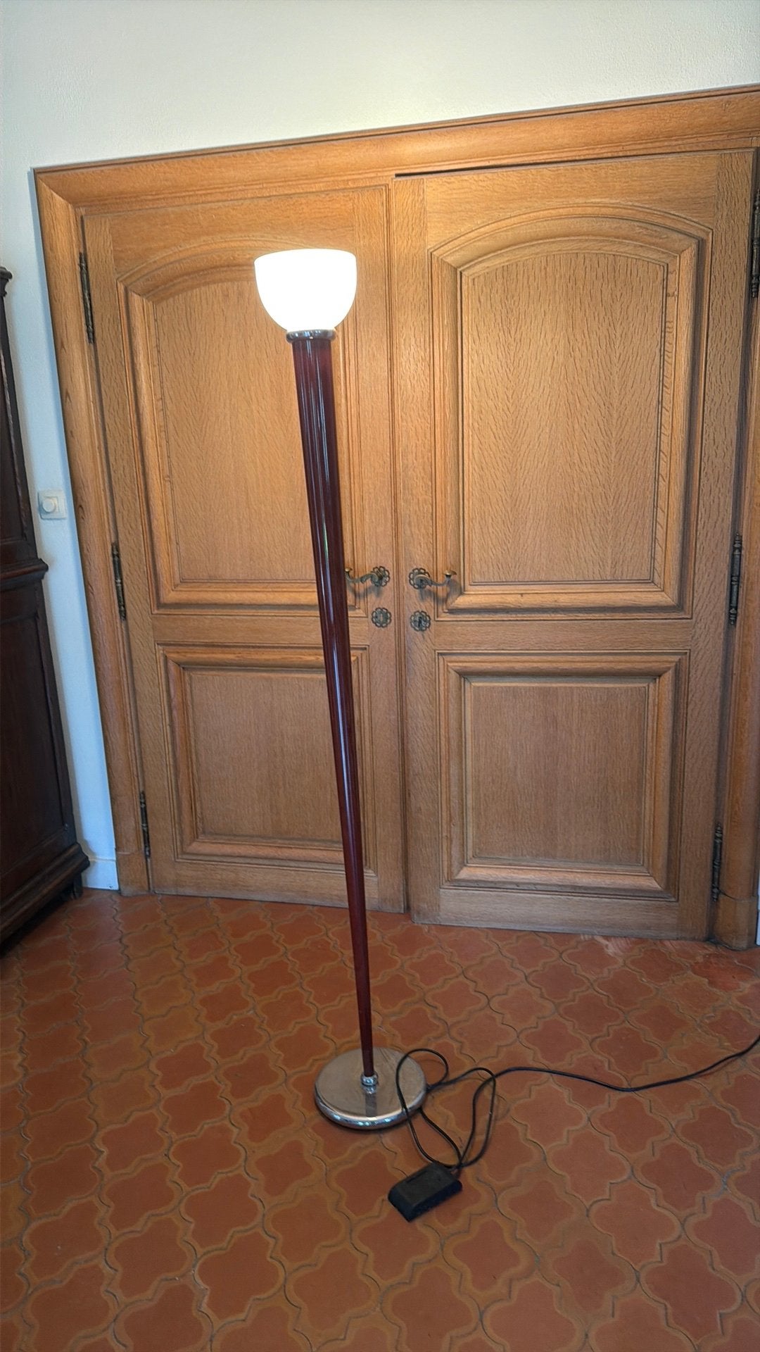 lampadaire en bois vintage, Enlèvement, Comme neuf, Bois