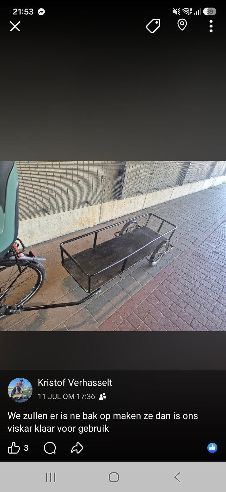 viskar voor de fiets, Ophalen