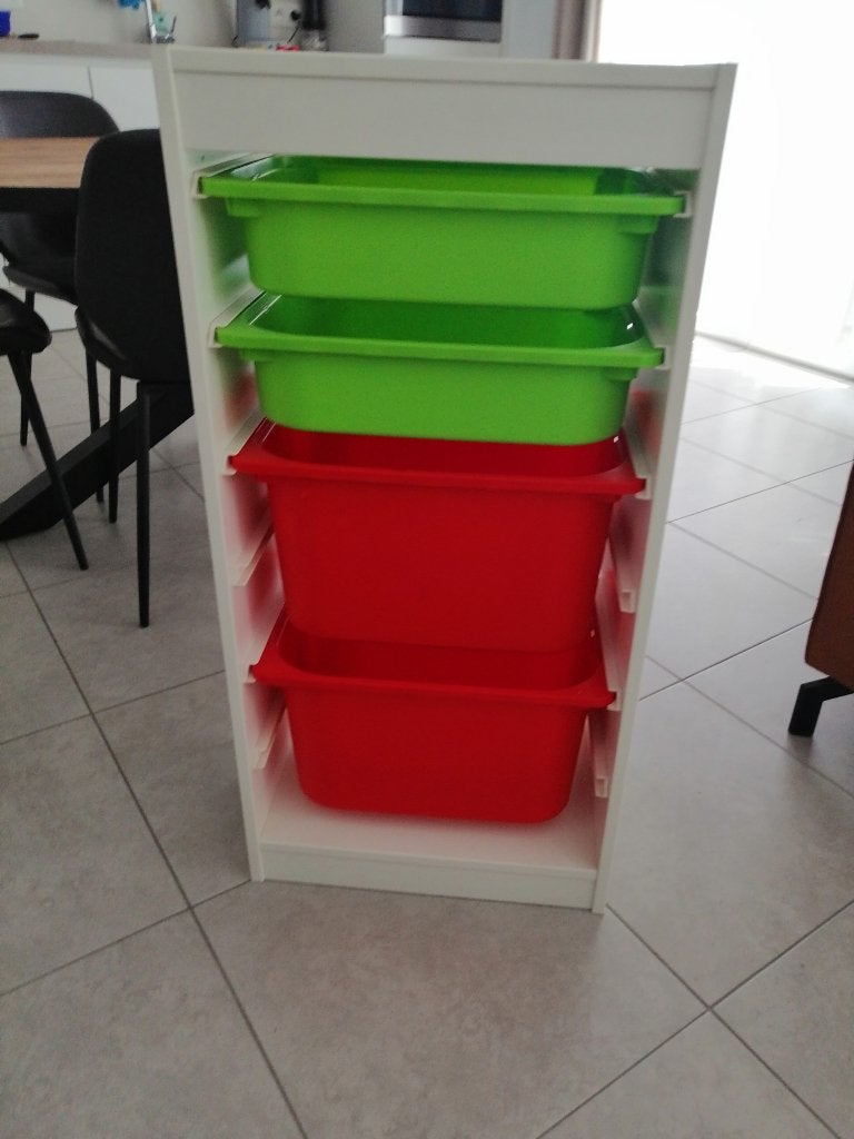 Ikea kastje met plastic boxen, Gebruikt, Minder dan 75 cm, Minder dan 50 cm, Commode