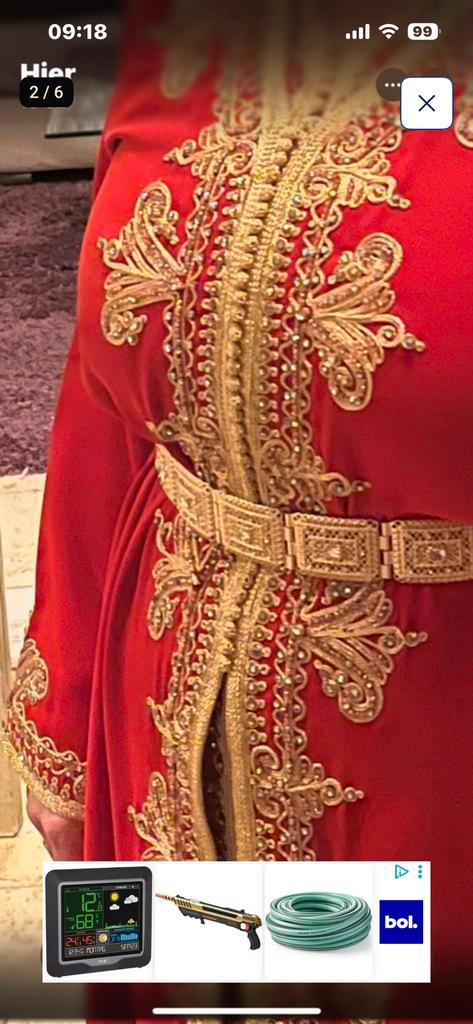 Kaftan/caftan /takchita /lebsa , mieux qu’une location, Enlèvement ou Envoi, Comme neuf, Orange