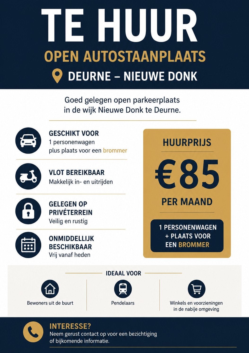 Te huur: autostaanplaats