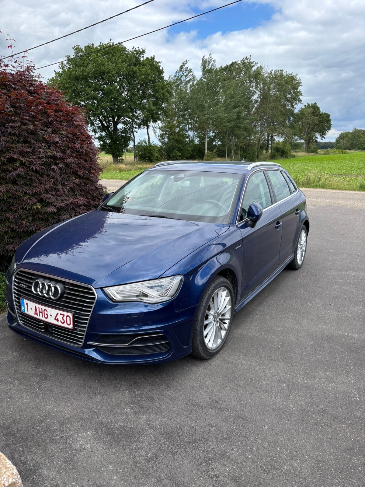 Audi a3 etron hybride, Auto's, Zwart, 4 cilinders, Blauw, Leder