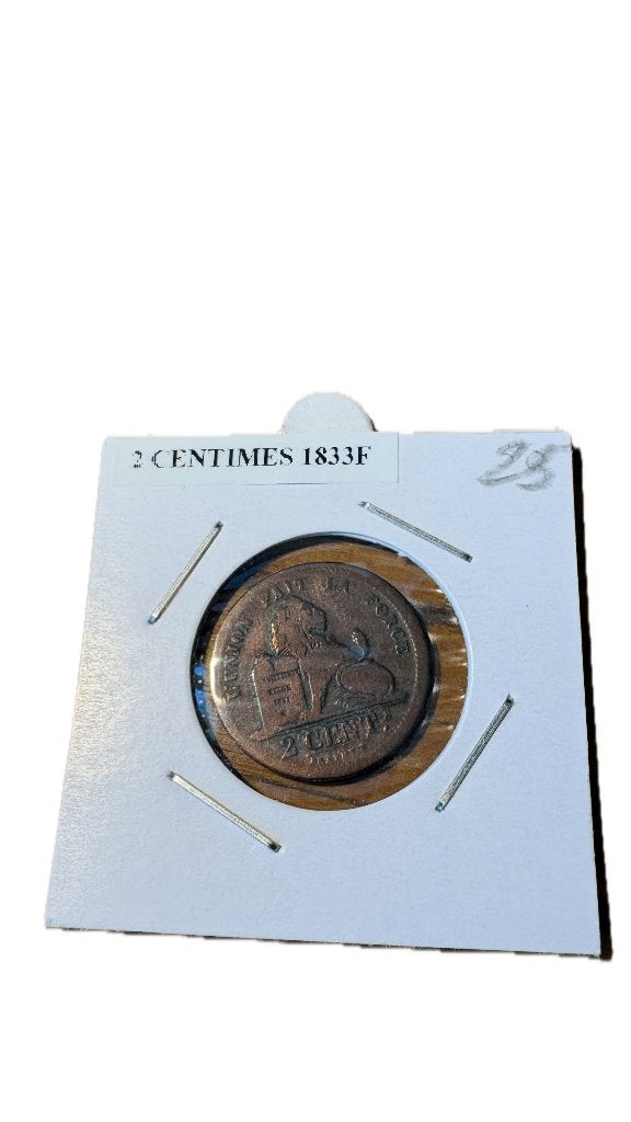 LEOPOLD I: 2 cent 1833F, Ophalen of Verzenden
