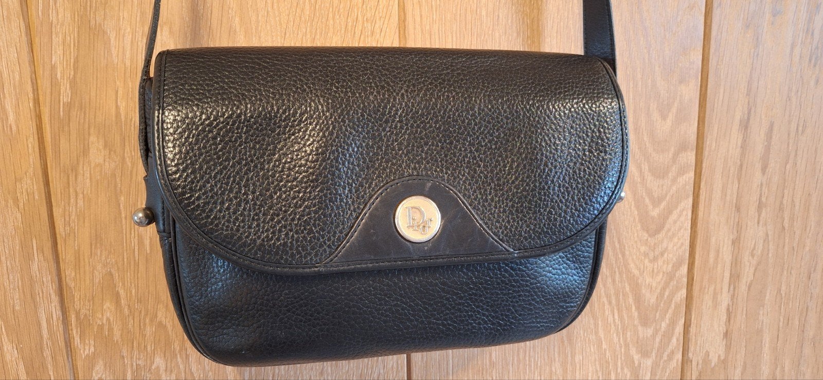 Dior leren crossbody tas zwart in zeer goede staat, Enlèvement ou Envoi, Utilisé, Noir, Sac à bandoulière