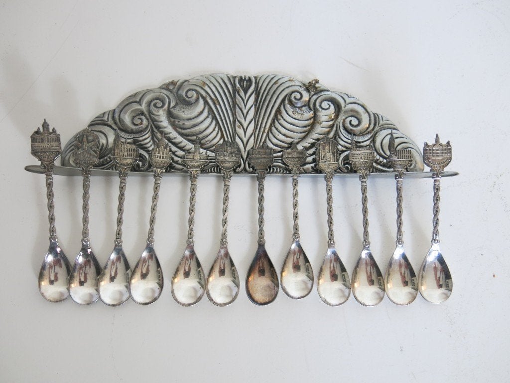 Art deco lepelrekje + lepeltjes, Verzamelen, Ophalen of Verzenden, Zo goed als nieuw