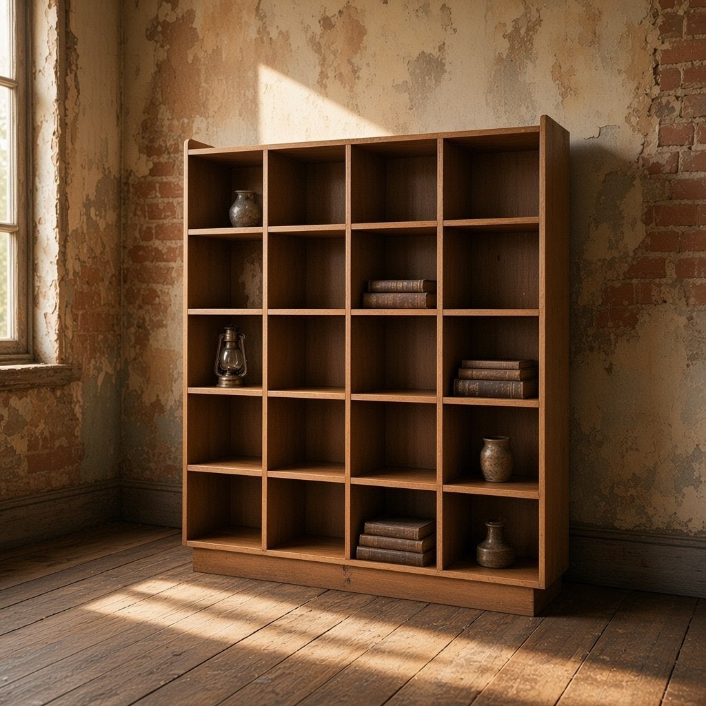 Vintage houten open vakkenkast / etagere / rek, Kinderen en Baby's, Ophalen of Verzenden, Gebruikt