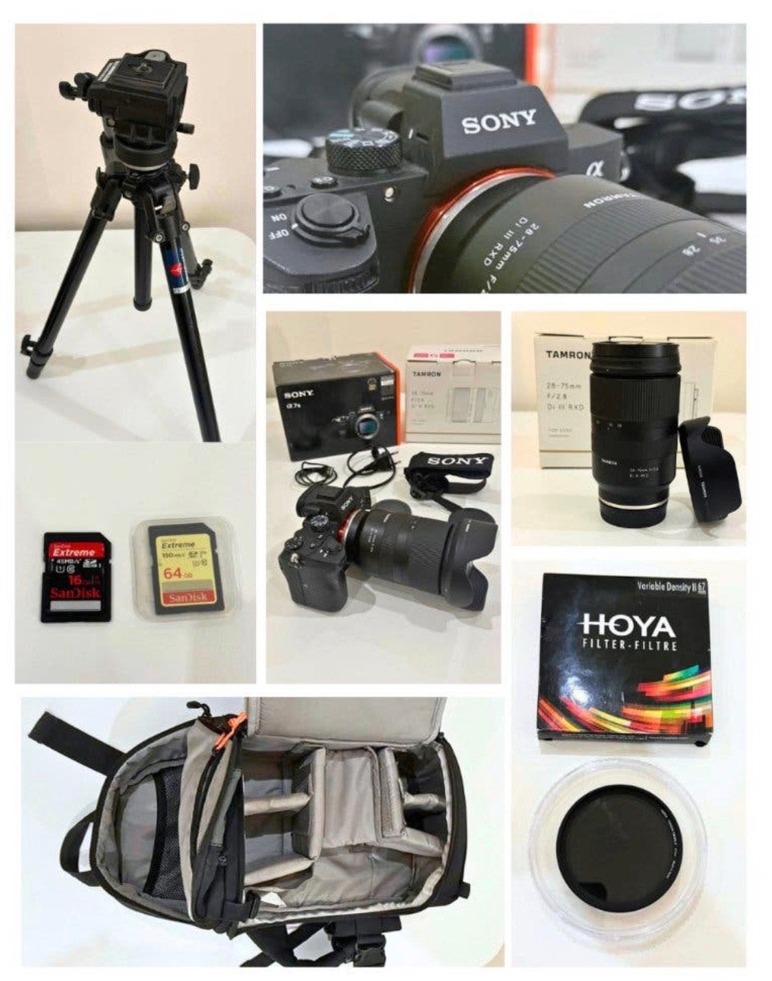KIT PHOTO/VIDEO COMPLET SONY A7 III + TAMRON 28-75 F/2.8, Ophalen, Statief, Dimbaar, Zo goed als nieuw