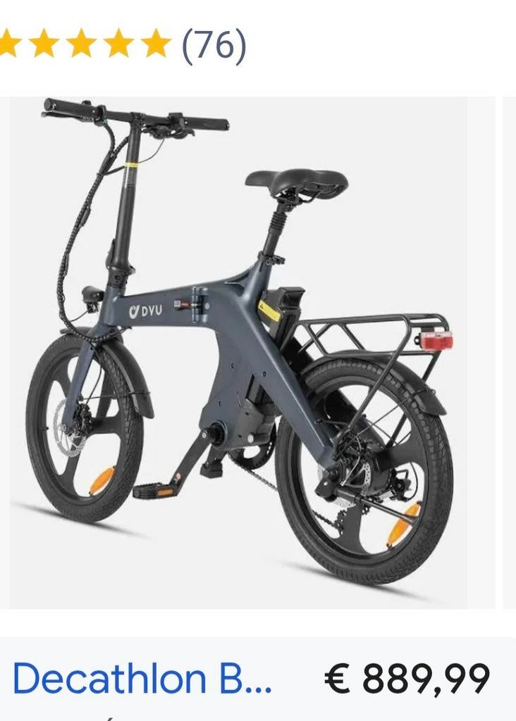 Electrische vouwfiets nog in doos, splinternieuw! Blauwgrijs, Fietsen en Brommers, Elektrische fietsen, Ophalen
