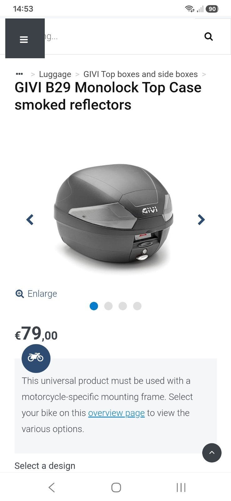 GIVI B29 monolock afneembare topkoffer. Nieuw !, Motoren, Accessoires | Koffers en Tassen, Ophalen, Nieuw