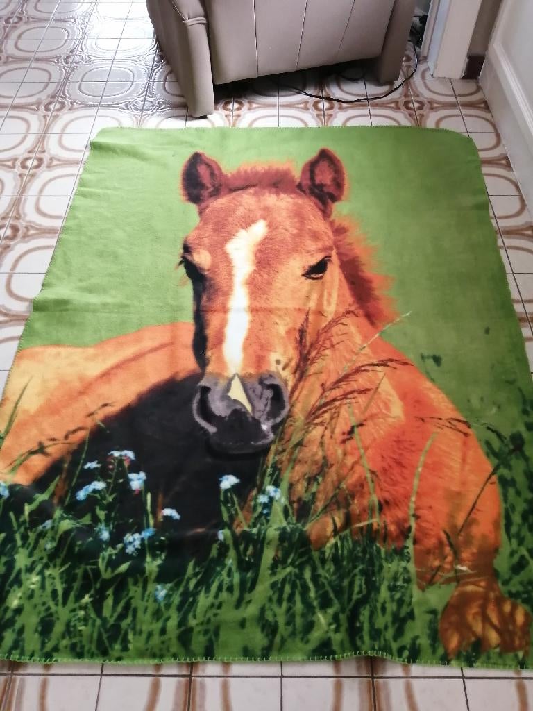 groot fleece deken met paard, Ophalen of Verzenden, Zo goed als nieuw, Overige typen