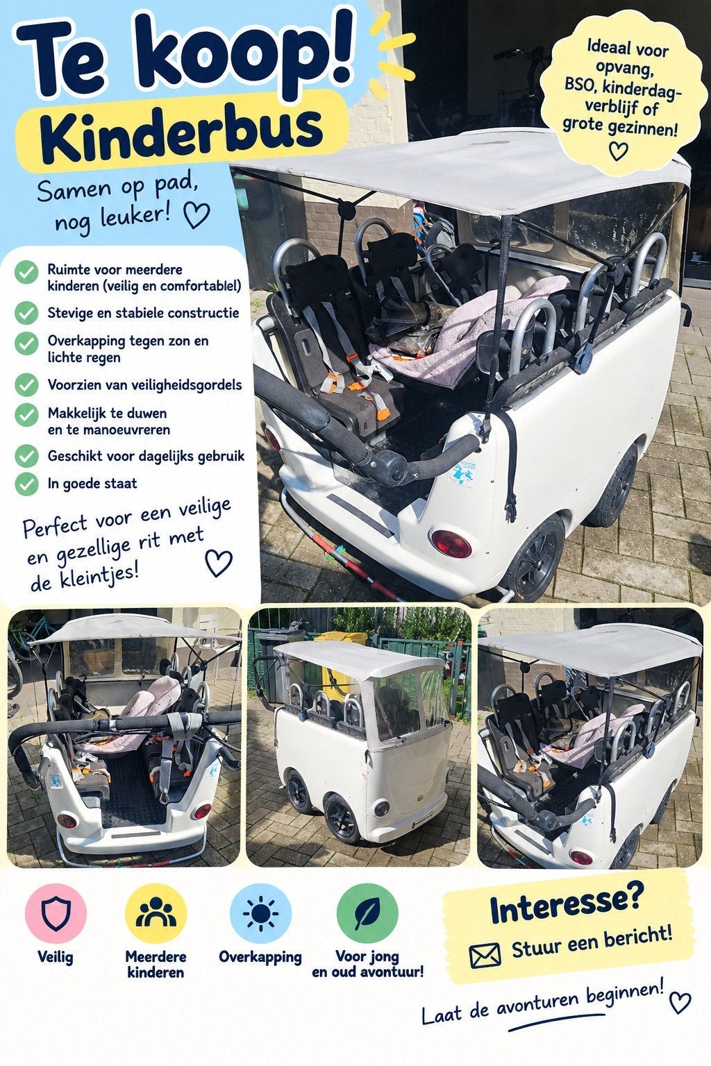 vw kinderbusje, Enlèvement, Utilisé