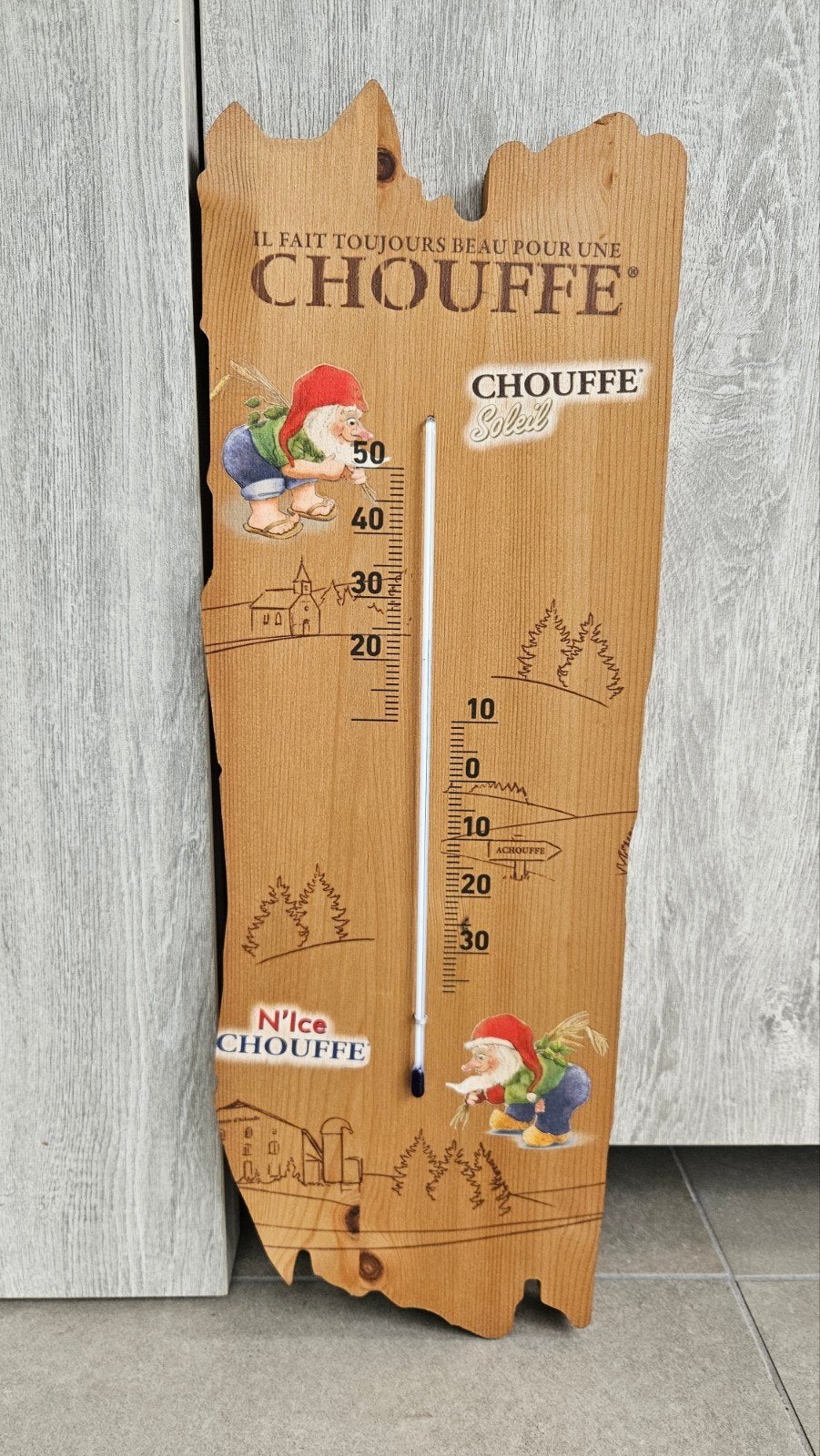 Chouffe thermometer, Enlèvement, Comme neuf, Panneau, Plaque ou Plaquette publicitaire, Autres marques