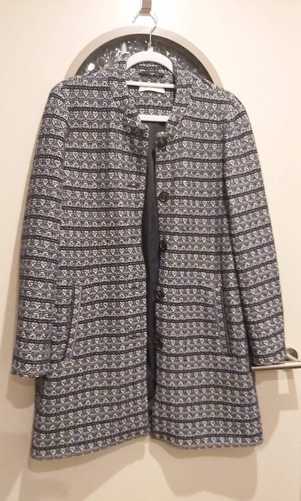 Esprit jas/mantel met patroon, 40, Maat 38/40 (M), Blauw, Ophalen of Verzenden, Zo goed als nieuw
