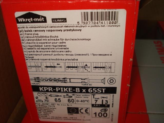 800 X EXPANSIE PLUGGEN+SCHROEVEN 8X65, Doe-het-zelf en Bouw, IJzerwaren en Bevestigingsmiddelen, Ophalen, Nieuw, Pluggen