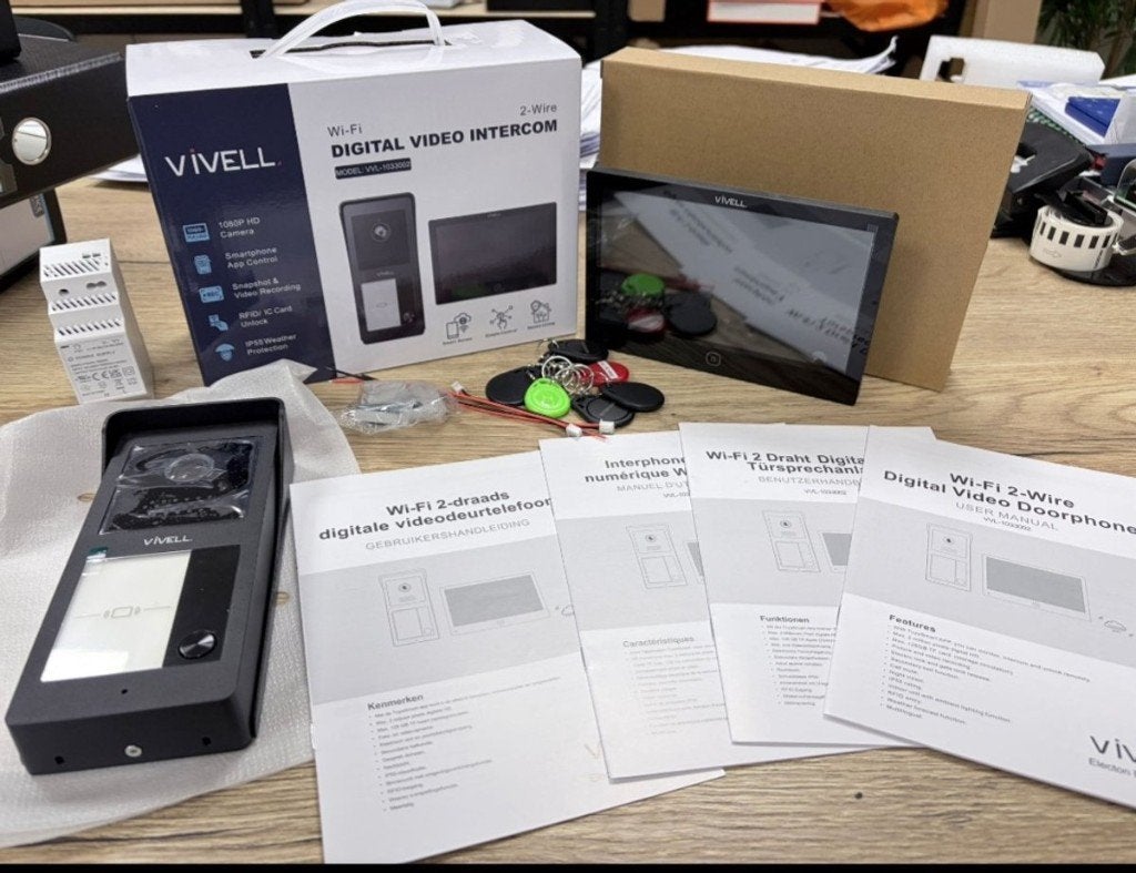 Vivell Video Deurbel met 7" Monitor | Wi-Fi | Tuya App, Ophalen of Verzenden, Bewegingsdetectiesensor, Nieuw, Bedraad