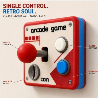 Cache-interrupteur mural style joystick  Arcade, Enlèvement, Neuf