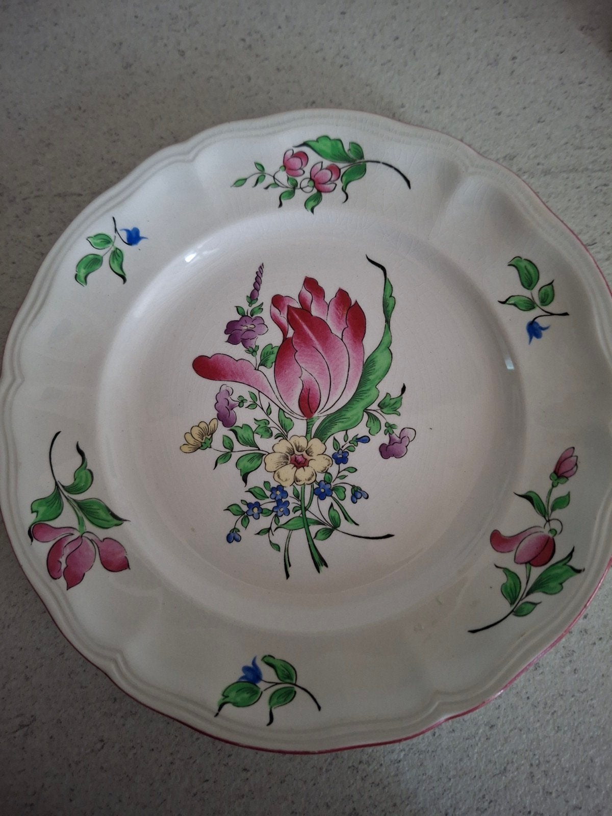 Antiek Frans faience bord – K&G Lunéville "Old Strasbourg, Ophalen