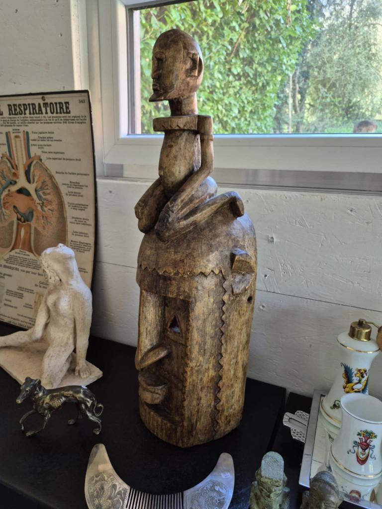Groot houten Dogon-masker van 61 cm hoog uit Mali, Antiek en Kunst, Ophalen