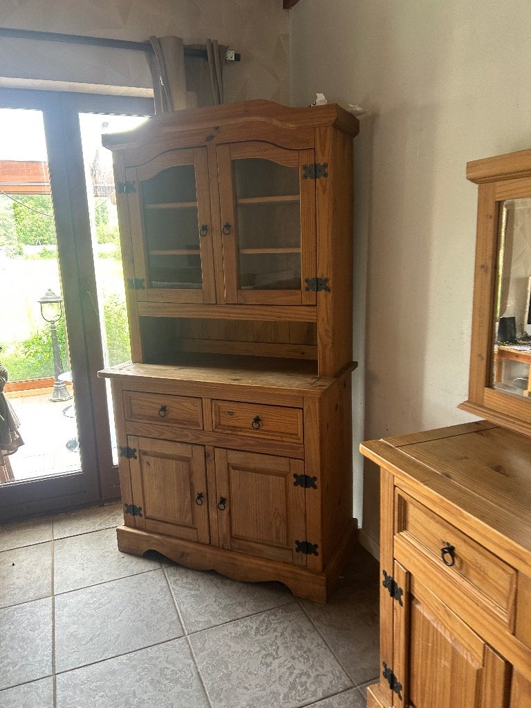 Set meubels echt grenen, Huis en Inrichting, Complete eetkamers, Zo goed als nieuw, Ophalen