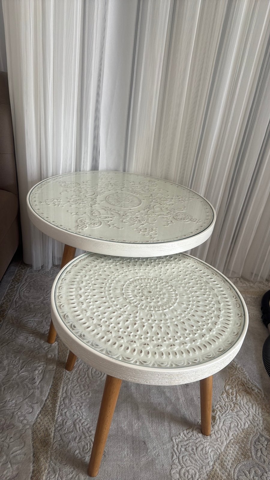 Maisons du monde salontafel bijzettafel, Ophalen, Zo goed als nieuw