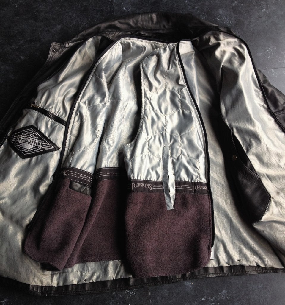 REDSKINS topkw leder XL(uitneembare fleece)ook vr moto, Ophalen of Verzenden, Redskins