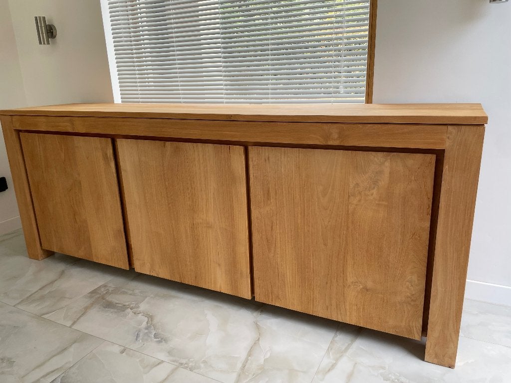 Teak dressoir 2m30, Huis en Inrichting, Ophalen of Verzenden, Zo goed als nieuw, Teakhout