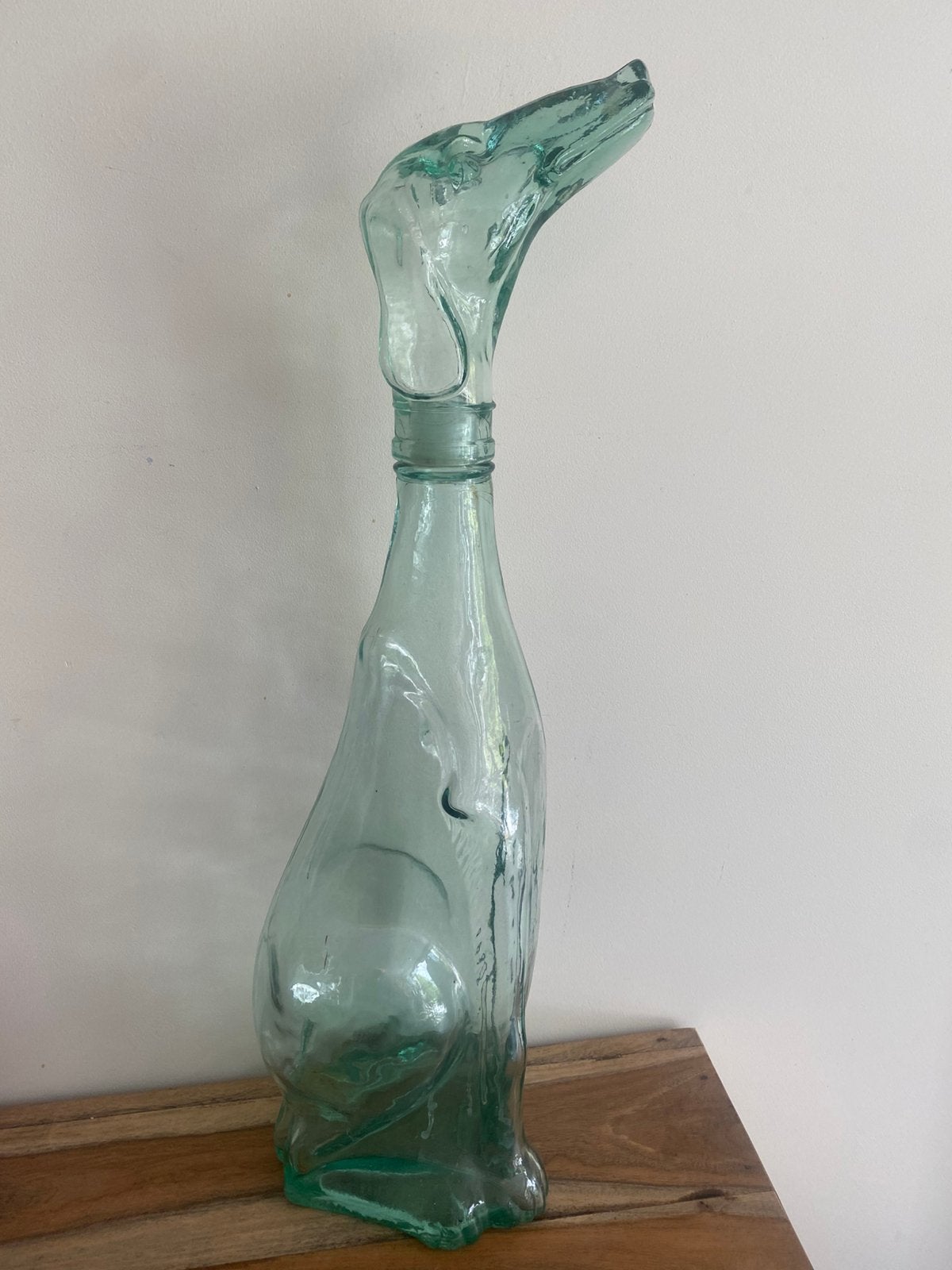 Grande bouteille empoli chien lévrier 59cm, Antiek en Kunst, Antiek | Glaswerk en Kristal, Ophalen of Verzenden