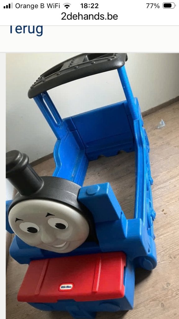 Thomas de trein peuterbed 140x70 met matras nieuwstaat, Kinderen en Baby's, Kinderkamer | Bedden, Zo goed als nieuw, Matras, Ophalen
