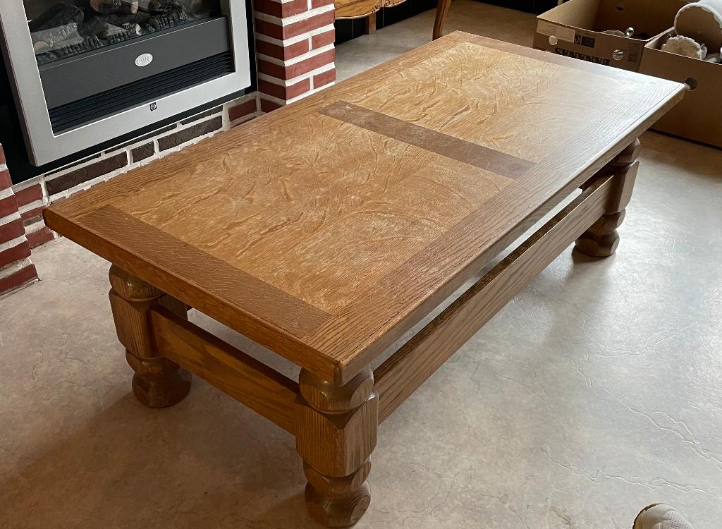 Bruine salontafel, Huis en Inrichting, Tafels | Salontafels, Ophalen, Gebruikt, 100 tot 150 cm, 50 tot 100 cm
