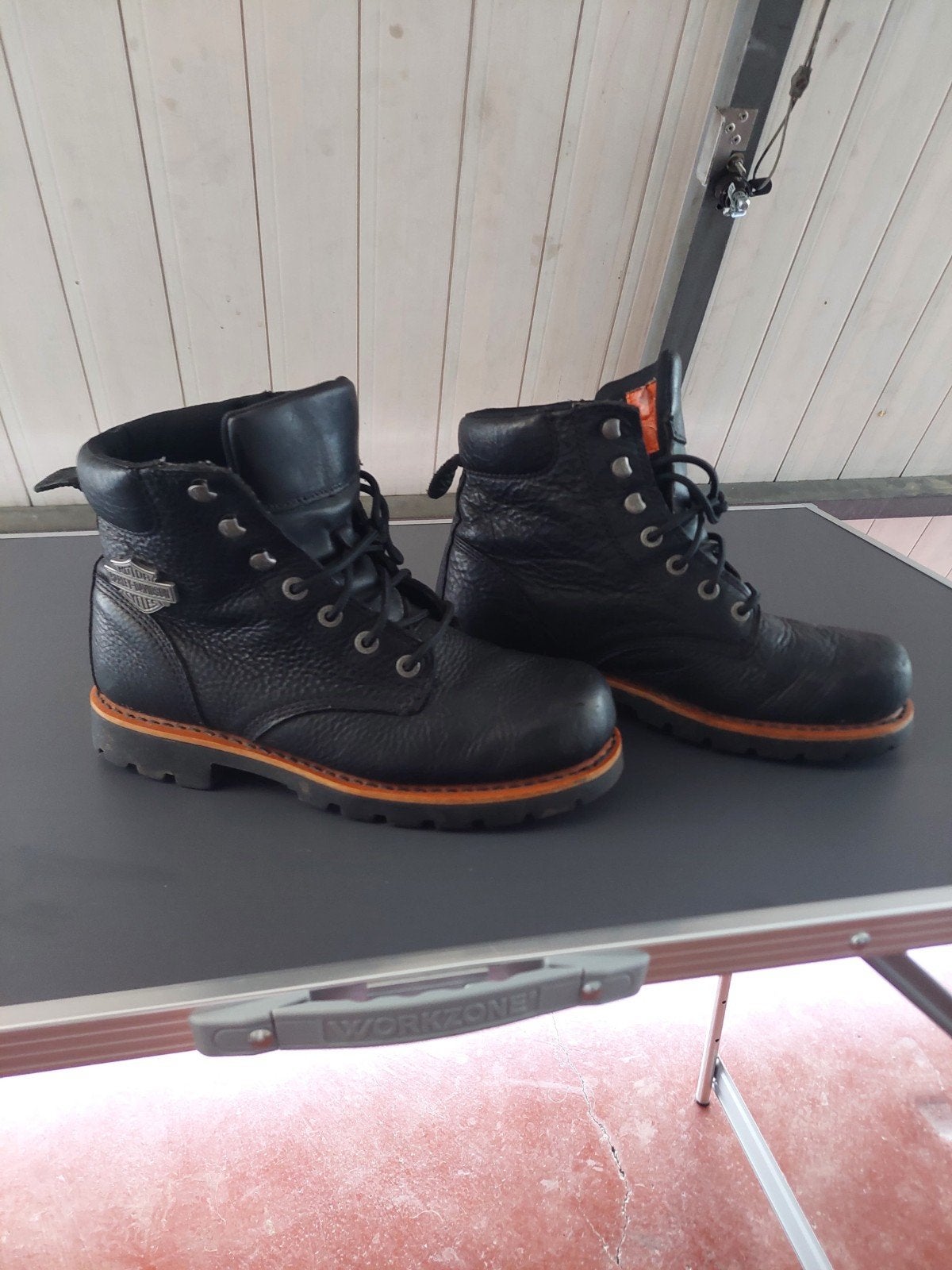 Harley Davidson leren laarzen maat 42 met versteviging, Motoren, Ophalen, Gebruikt