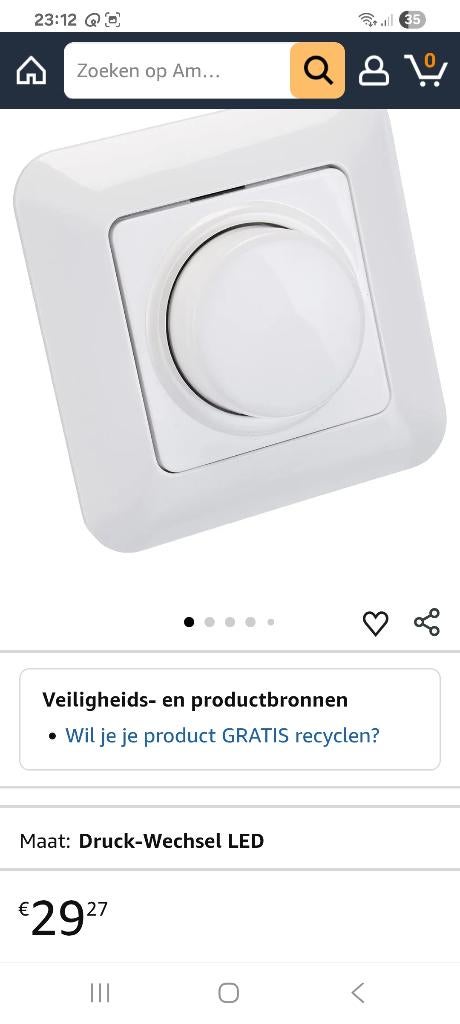 Kopp led dimmer 8449, Doe-het-zelf en Bouw, Ophalen of Verzenden, Gebruikt, Schakelaar