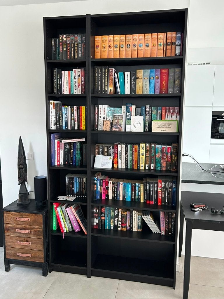 Boekenkasten, Huis en Inrichting, Kasten | Boekenkasten, Ophalen, Met plank(en), Gebruikt, 200 cm of meer
