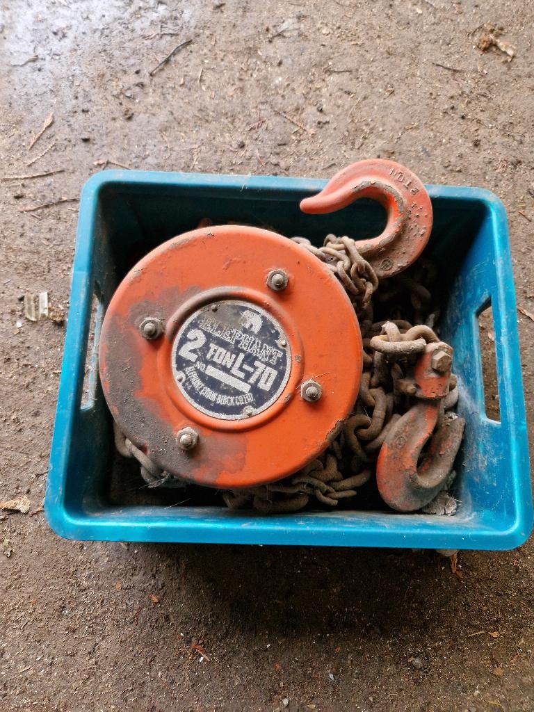 ketting takel 2 Ton, Ophalen, Gebruikt, Handmatig