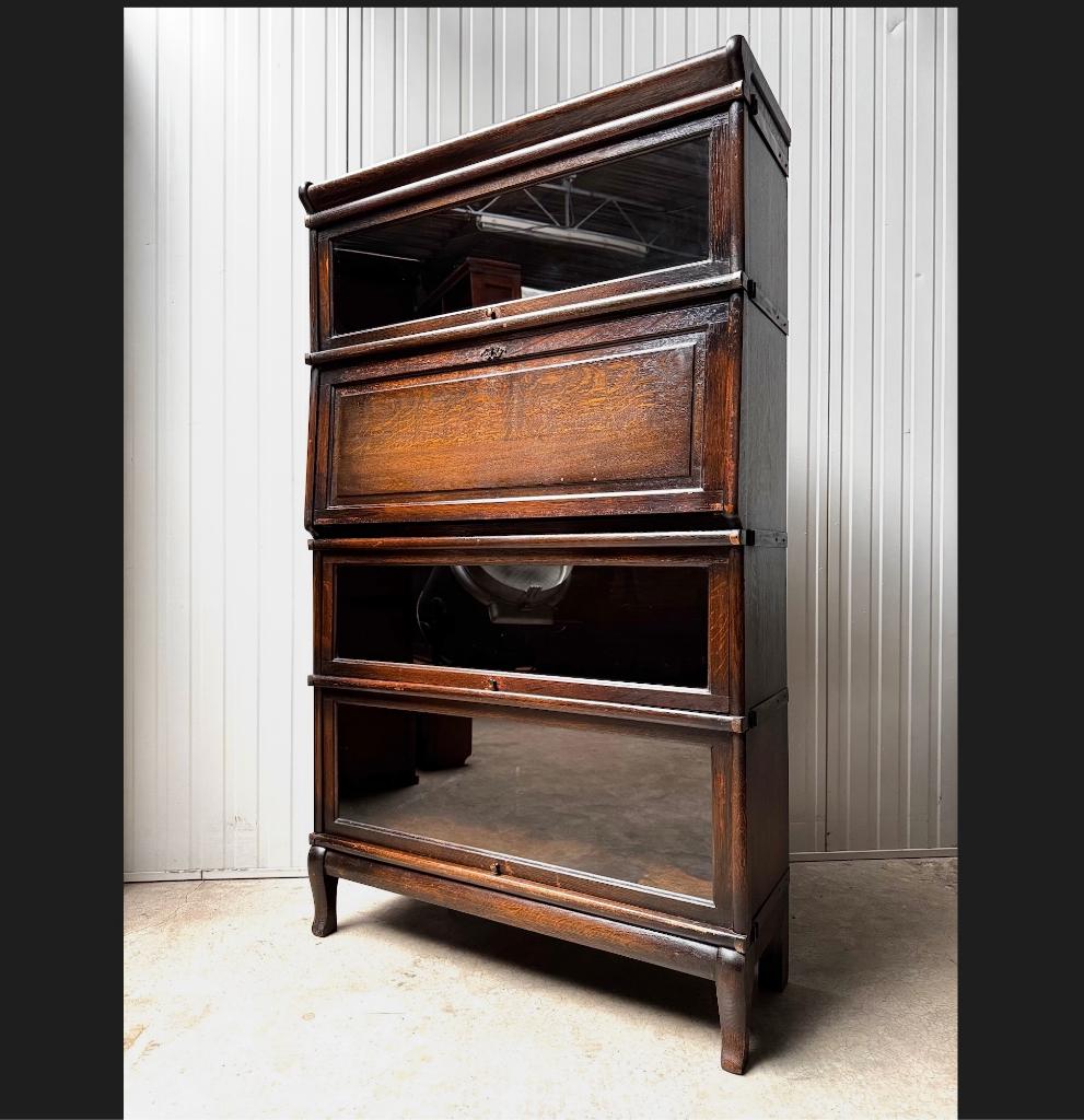 antieke Globe Wernicke BOEKENKAST met SECRETAIRE vitrinekast, Antiek en Kunst, Ophalen of Verzenden