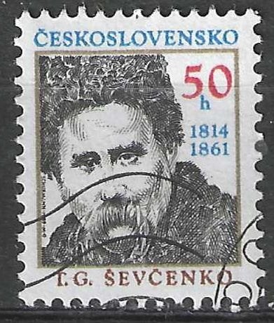 Tchécoslovaquie 1989 - Yvert 2793 - Taras Shevchenko (ST), Timbres & Monnaies, Envoi, Affranchi
