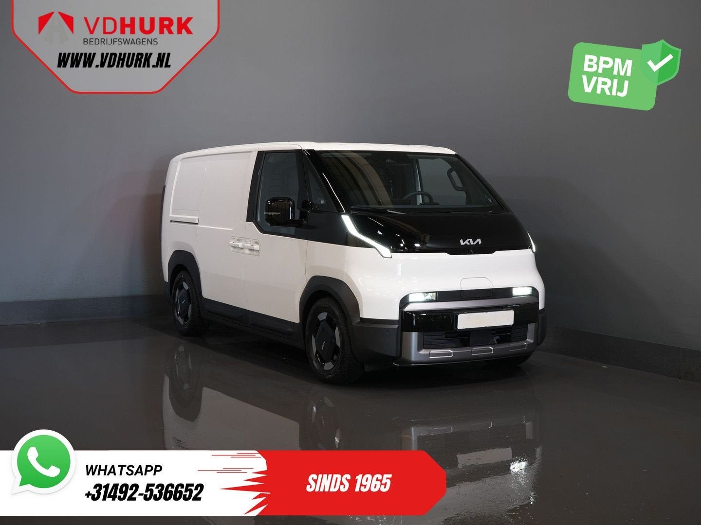 Kia PV5 Elite Executive 71.2 kWh 416 km WLTP L2 Warmtepomp/, Auto's, Bestelwagens en Lichte vracht, Automaat, Kia, Wit, Parkeersensor