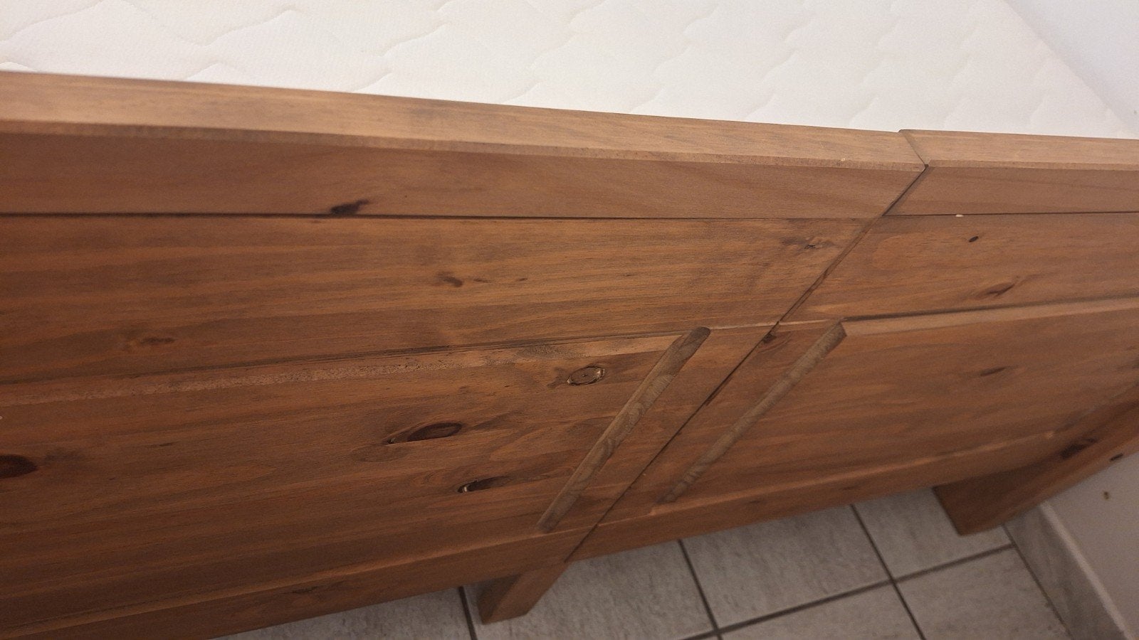 te koop bed + nachtkast, 210 cm, Comme neuf, Brun, Enlèvement