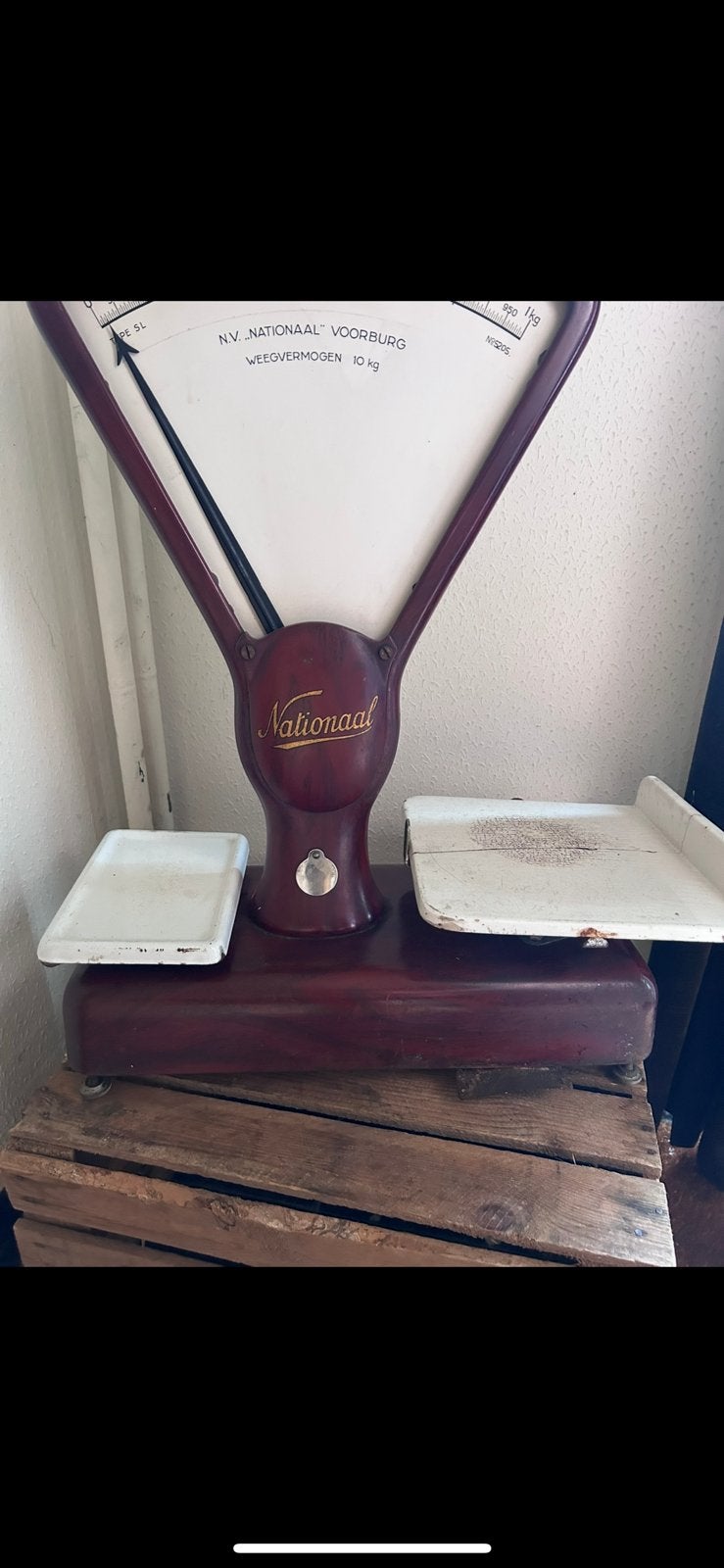 Vintage weegschaal, Ophalen, Vintage, Gebruikt, Meerkleurig