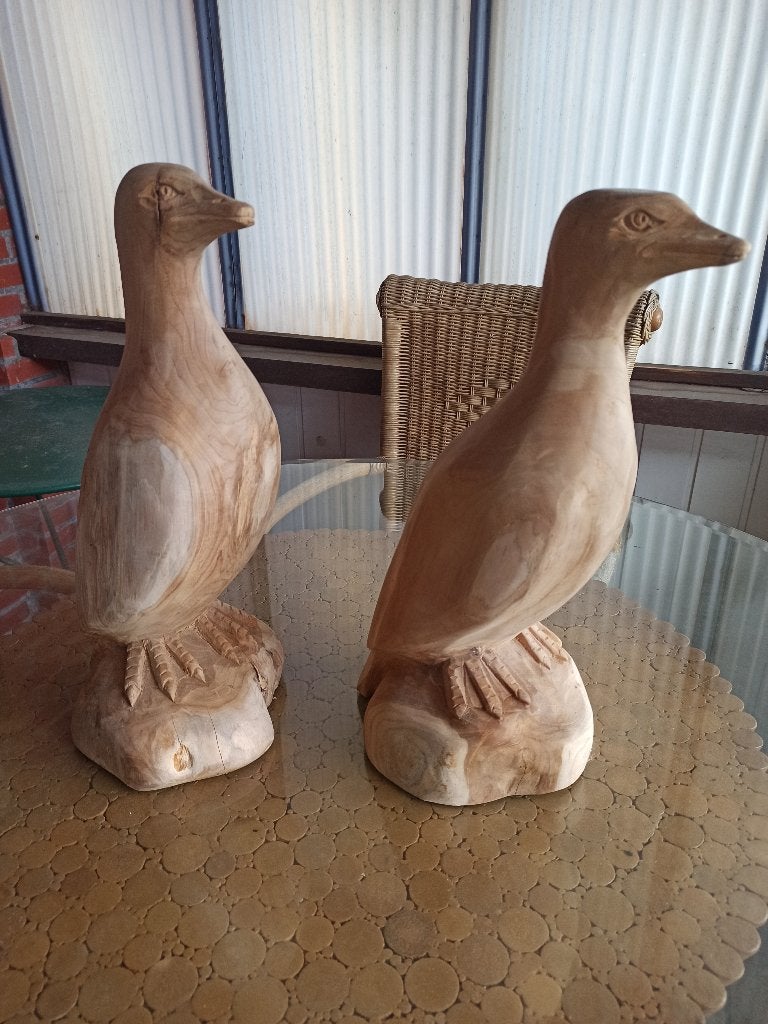 vogel in teak hout, Antiek en Kunst, Ophalen, Hout, Vogel