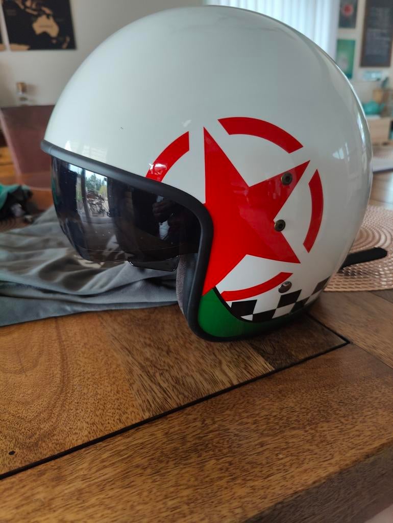 casque jet vintage style pilote/aviateur, Enlèvement ou Envoi