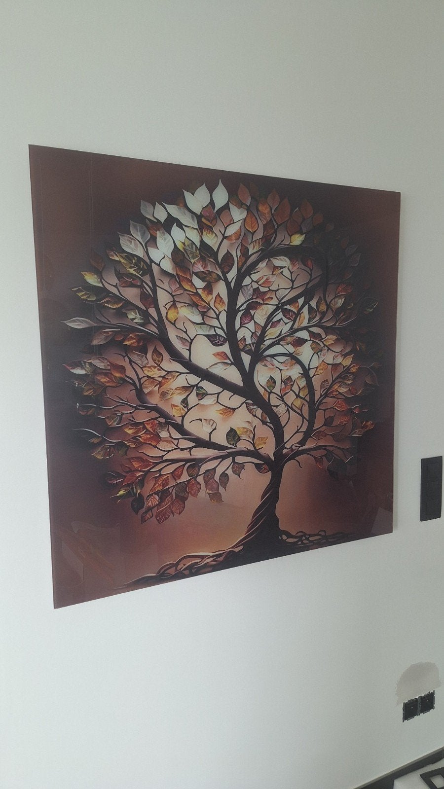 Print op glas, 1mx1m, levensboom, Enlèvement, Imprimé
