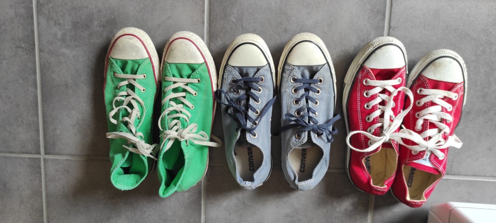 3 paar Converse sneakers,2 lage: maat 38; hoge(groene) maat, Kleding | Dames, Ophalen of Verzenden