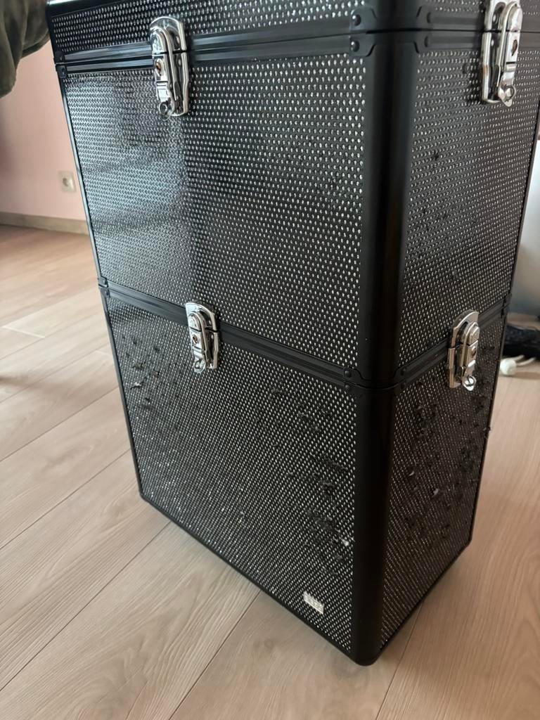 Beauty trolley zwart-diamantlook te koop, Ophalen, Gebruikt, Zwart, Met slot