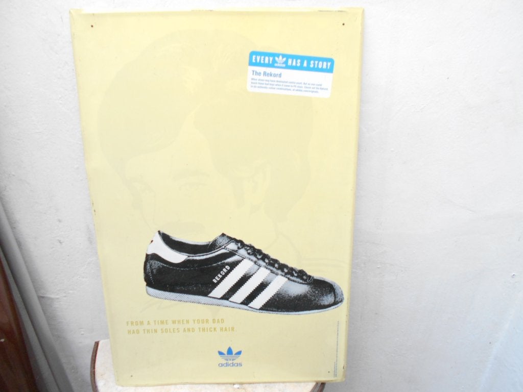 reklame plaat ADIDAS  vintage  metaal, Enlèvement ou Envoi