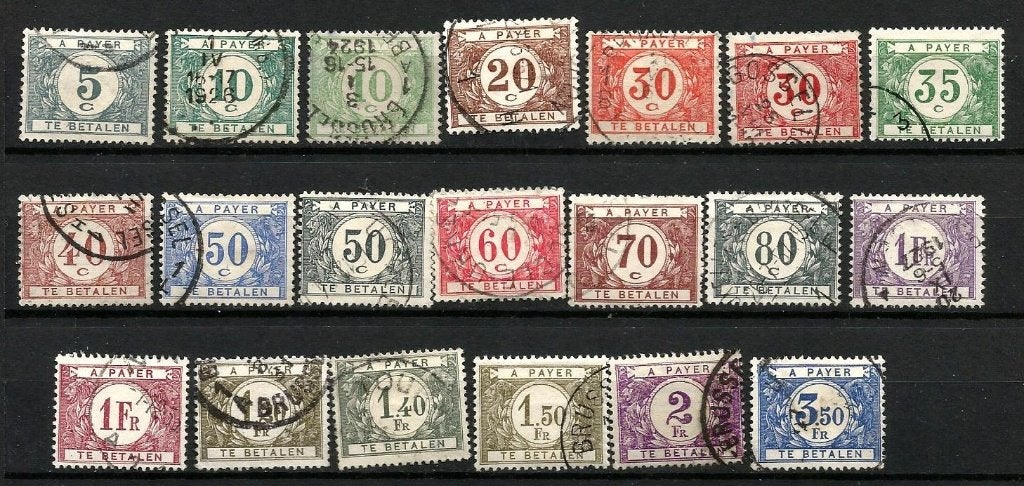 1922  Dik gekleurd cijfer op witte achtergrond TX32/48, Postzegels en Munten, Met stempel, Ophalen of Verzenden, Gestempeld, Gestempeld