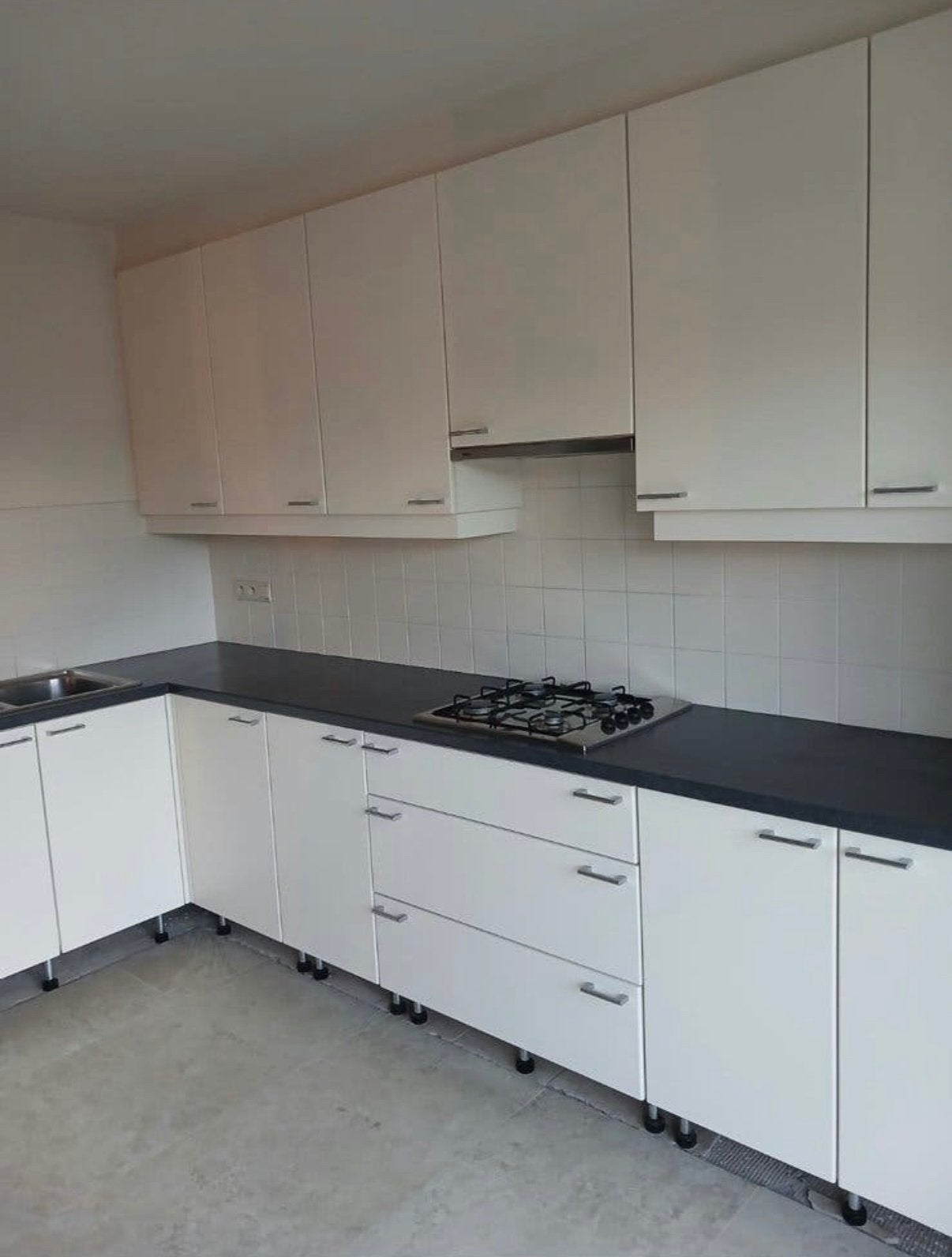 Complete keuken te koop, Bois, Enlèvement, Blanc, Cuisine à mur double